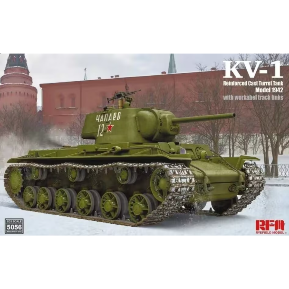Ryefield model RM5056 1:35 KV-1 Model 1942 Reinforced Cast Turret Tank Ryefield model RM5056 1:35 KV-1 Model 1942 Reinforced Cast Turret Tank
