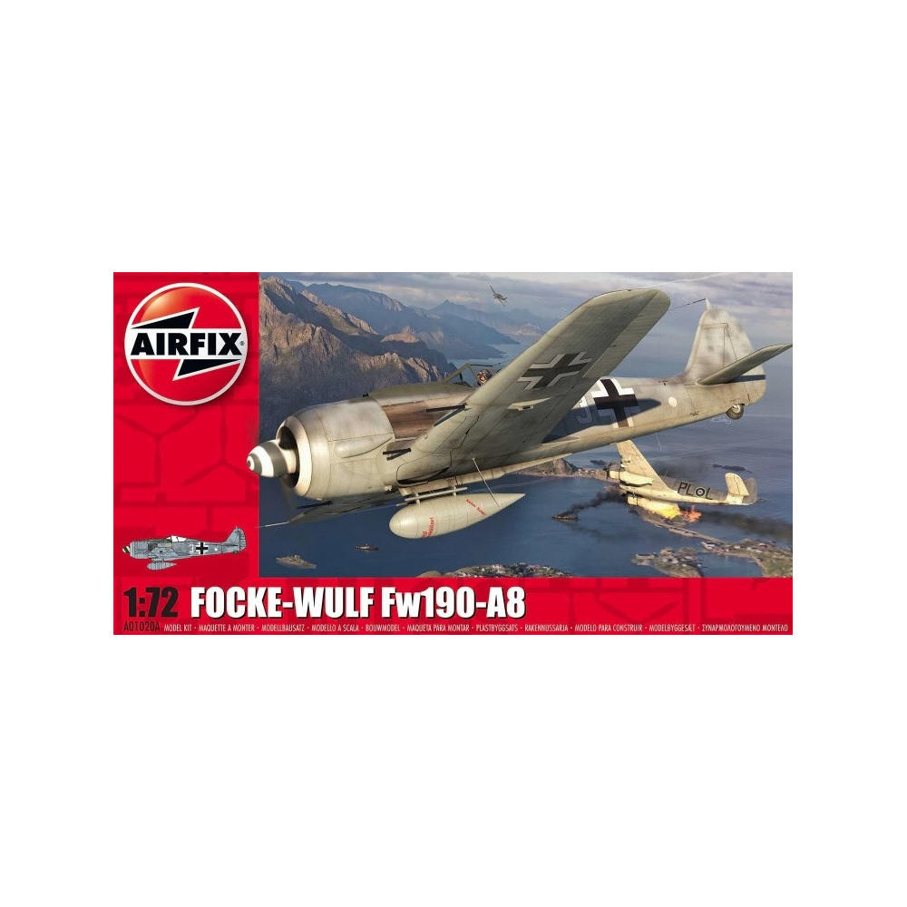 Airfix 1:72 Focke-Wulf FW190A-8 | Otrā pasaules kara vācu iznīcinātāja modeļa komplekts