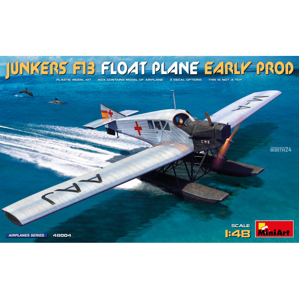 MiniArt 1:48 Junkers F13 hidroplāns (agrīnā ražošana) | Vēsturiska civilās aviācijas modeļa komplekts
