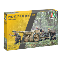 Italeri 1:35 Pak 97/38 prettanku lielgabals ar apkalpi | Otrā pasaules kara vācu artilērijas modeļa komplekts