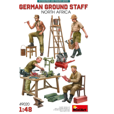 Miniart 1:48 Немецкий наземный персонал с аксессуарами - 4 фигуры. Северная Африка