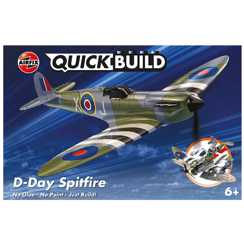 Airfix QUICKBUILD D-Day Spitfire | Snap-Fit WWII Fighter Model Kit