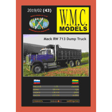 W.M.C. modeļi Mack RW 713 1:25 | Amerikas pašizgāzēja papīra modelis