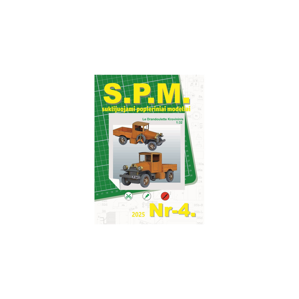 S.P.M. Models Le Drandoulette 1:32 | Paper model of a pickup truck