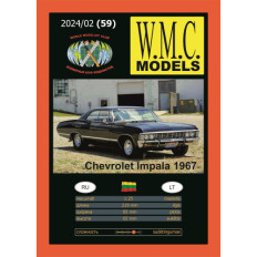 W.M.C. Modeļi Chevrolet Impala 1967 1:25 | Klasiskā amerikāņu sedana papīra modelis