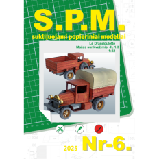 S.P.M. Modeļi Le Drandoulette JL 1.3 1:32 | Mazā retro kravas automobiļa papīra modelis
