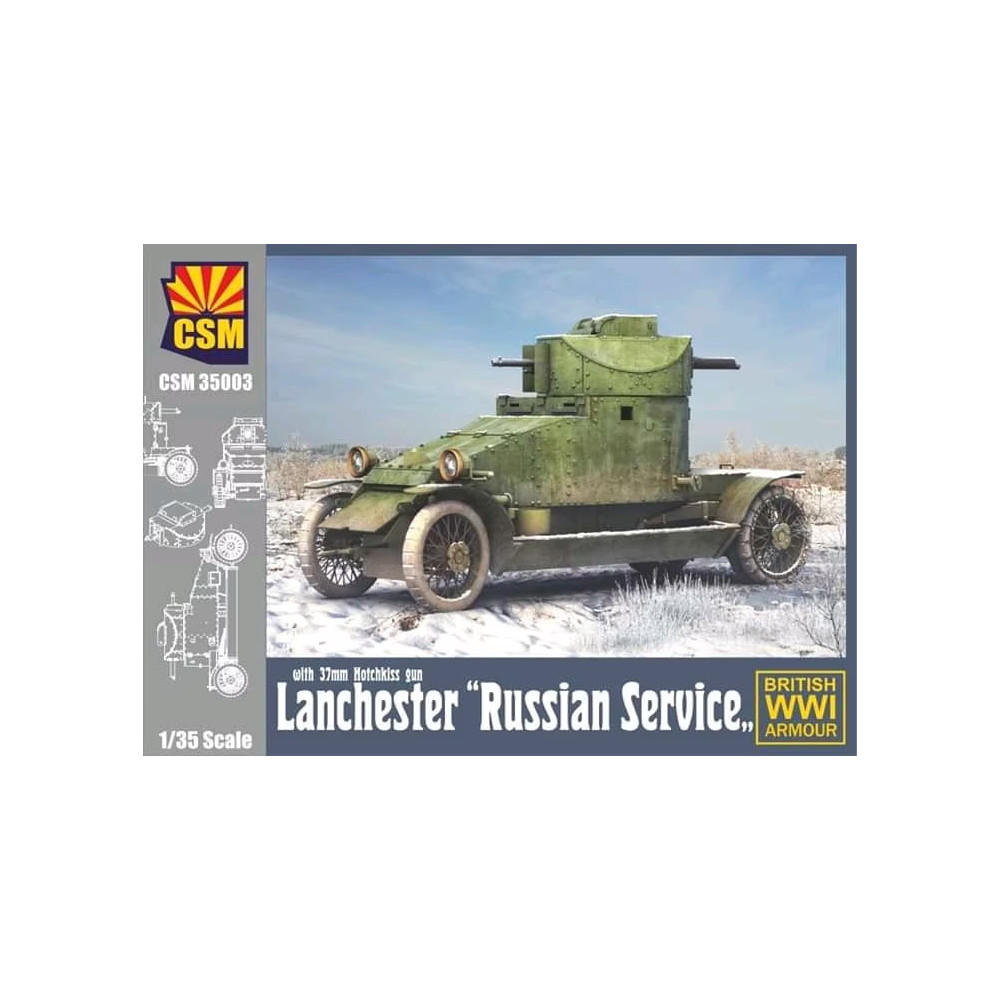 Copper State Models CSM35003 Lanchester Krievijas dienestā 1:35 | Pirmā pasaules kara bruņumašīna ar 37 mm lielgabalu