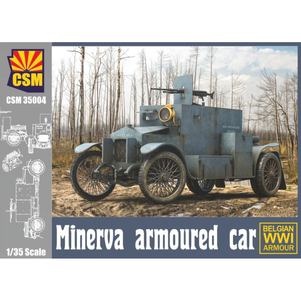 Бронеавтомобиль Minerva 1:35 | Набор бельгийского разведывательного автомобиля 1 мировой войны
