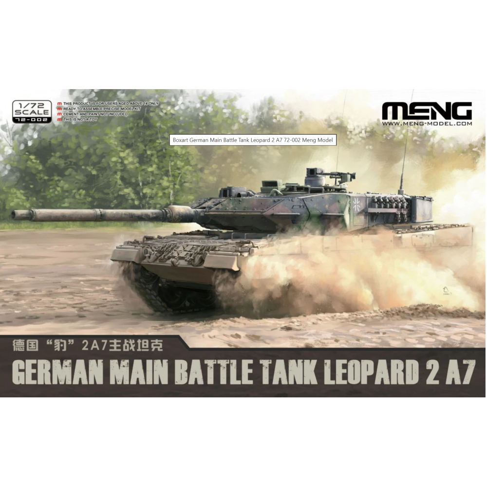 Meng Model 72002 Leopard 2 A7 1:72 | German Main Battle Tank Plastic Kit