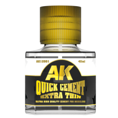 AK Interactive AK12001 Quick Cement Extra Thin | 40ml Precision Modeling Glue