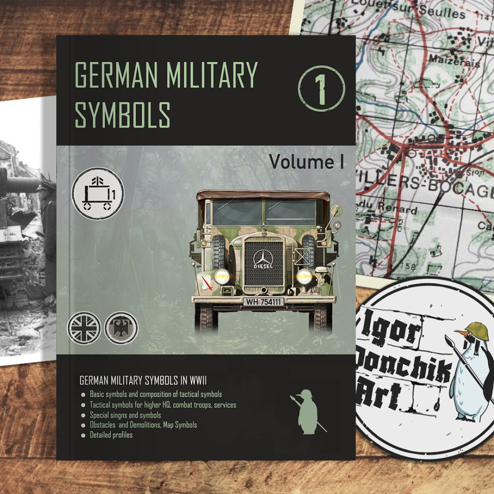 Vācu militārie simboli 1. sējums | Otrā pasaules kara taktisko apzīmējumu uzziņu grāmata, autors Igors Dončiks
