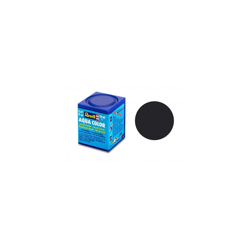 Revell - Aqua tar black mat. 17ml