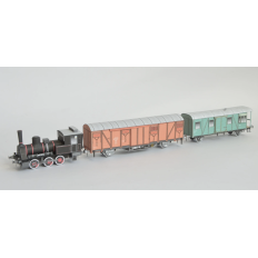 Paper model of the Orenstein & Koppel 2911/1908 steam locomotive with wagons