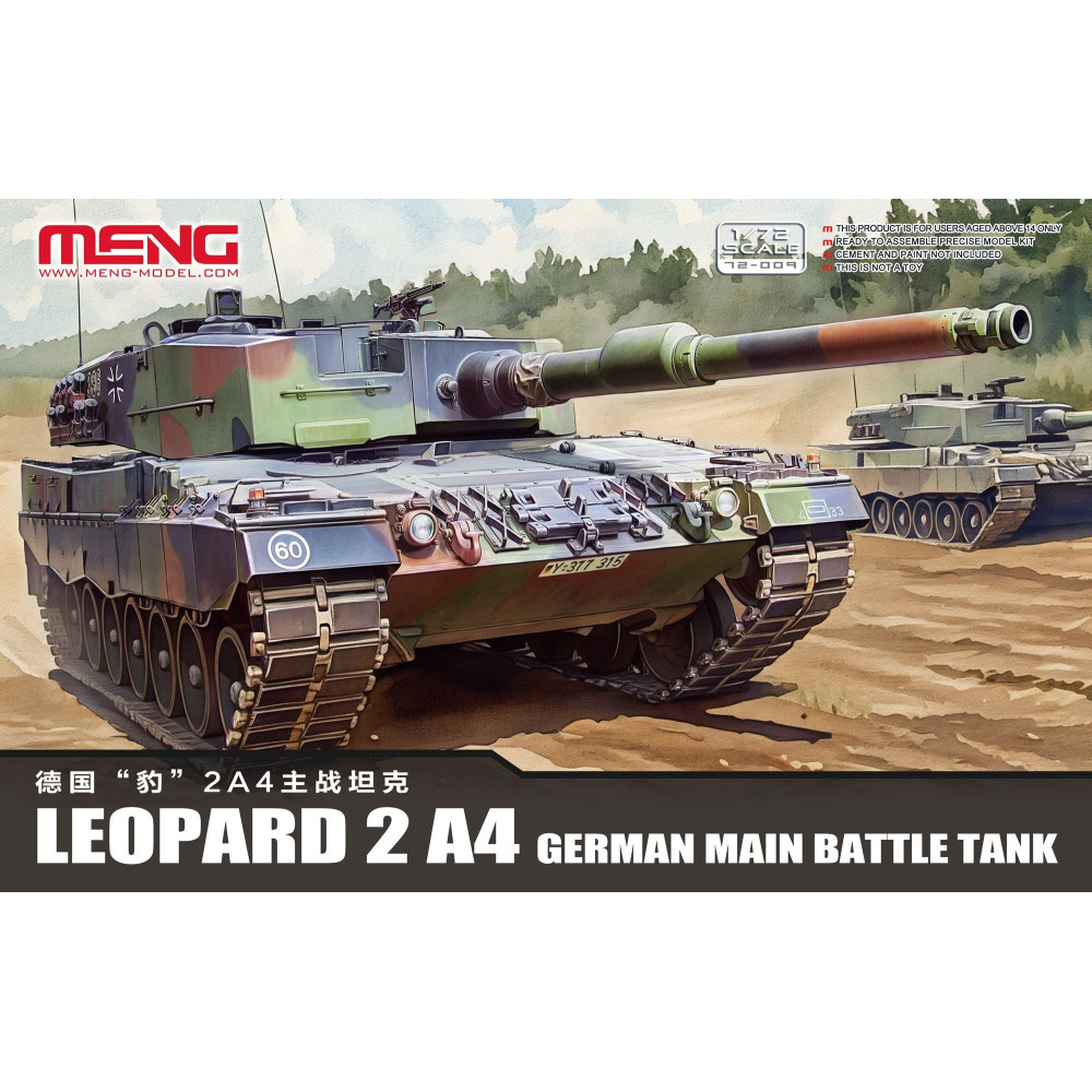 Leopard 2A4 1:72 — Meng Model 72‑009 | Tanka modelis