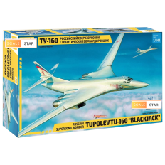 Zvezda 1:144 Tupolev Tu-160 “Blackjack” | Krievijas stratēģiskā bumbvedēja modeļa komplekts (7002)