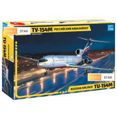 Zvezda 1:144 Tupolev Tu-154M | Padomju pasažieru lidmašīnas plastmasas modelis (7004)