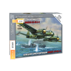 Zvezda 1:200 Junkers Ju-88A4 vācu bumbvedējs | Otrā pasaules kara lidmašīnas snap-fit modeļa komplekts
