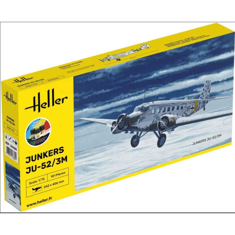 Heller 56448 СТАРТОВЫЙ НАБОР Ju-52/3m 1/72 | Набор для сборки