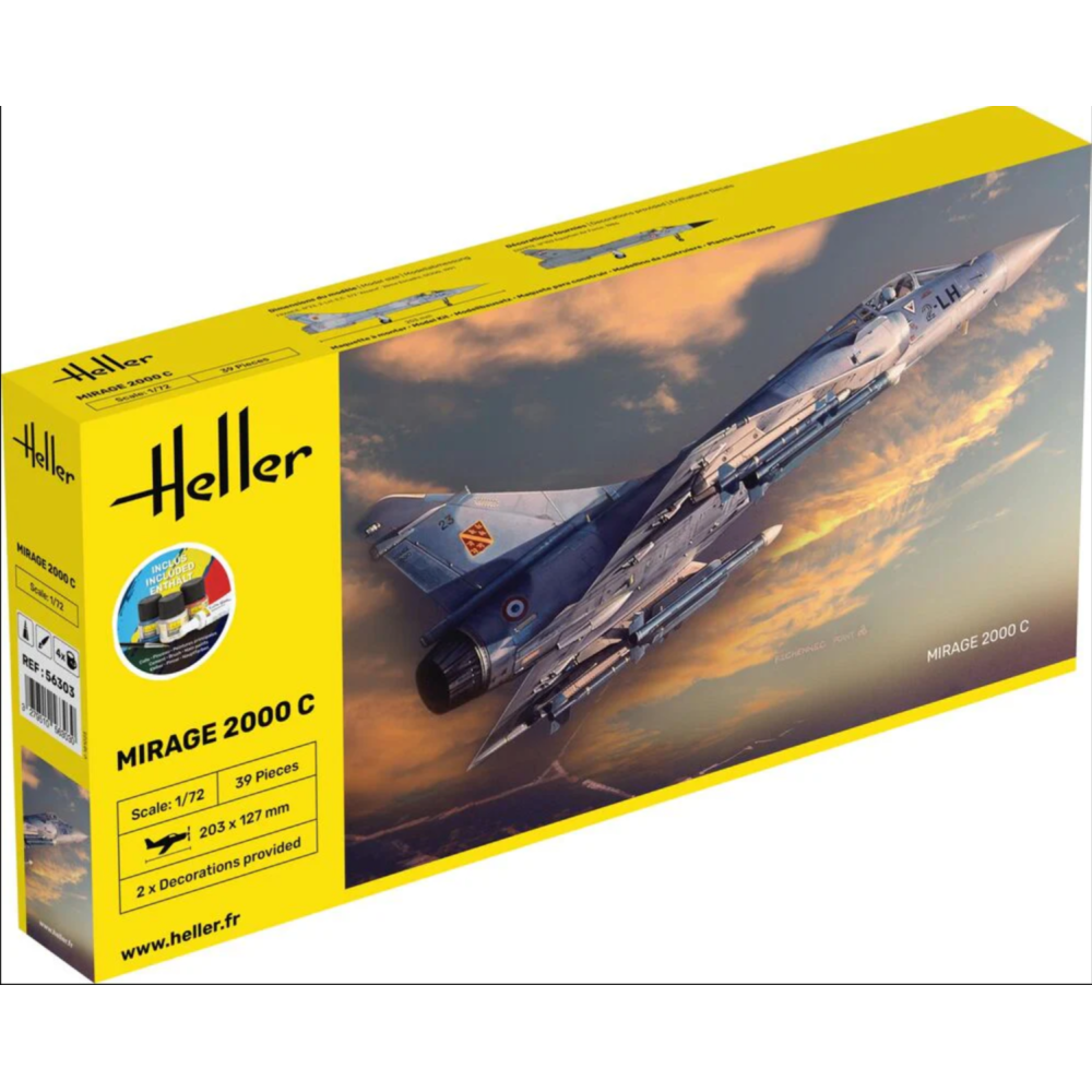 Heller 56303 STARTER KIT Mirage 2000C 1/72 | Assembly kit