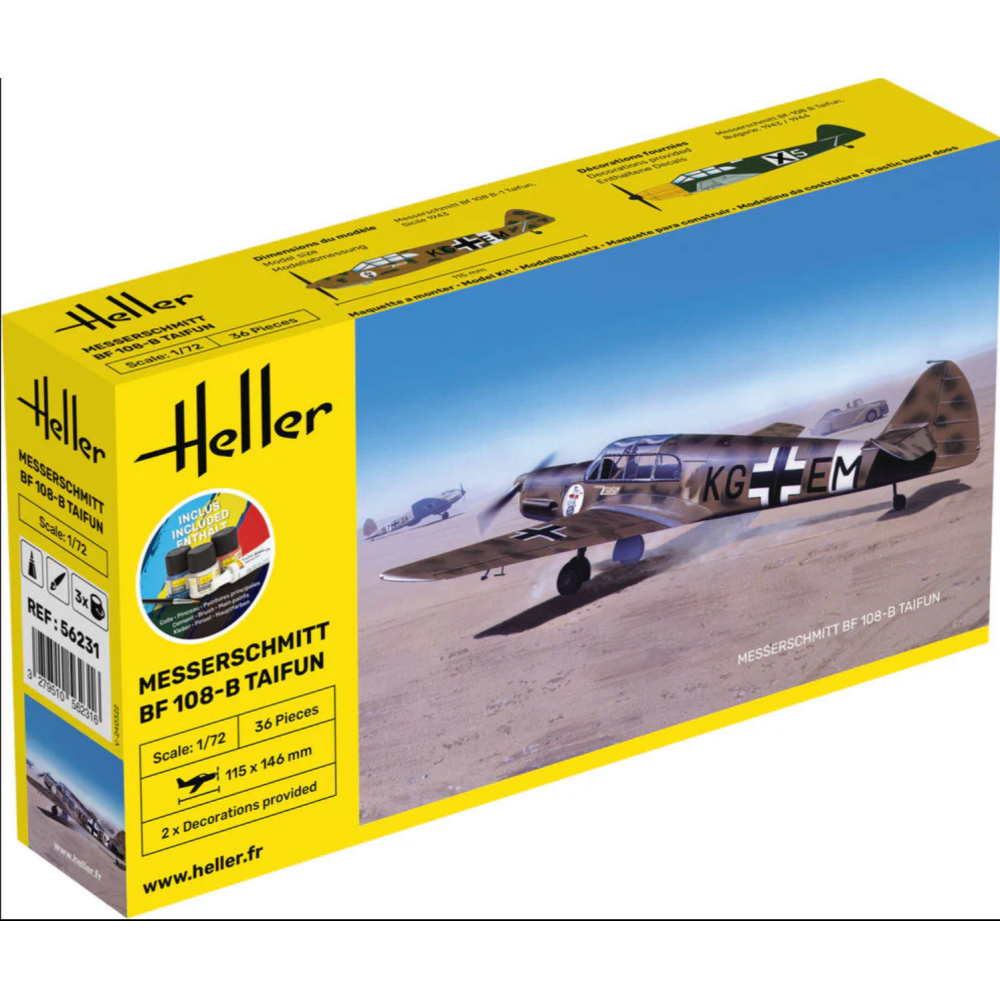 Heller 56231 STARTER KIT Messerschmitt Bf 108 B Taifun 1/72 | Набор для сборки