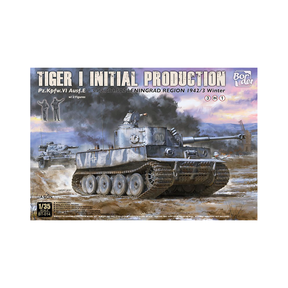 Border model 1:35 Tiger I Initial Production s.Pz.Abt. 502 Leningrad Region 1942/3 Winter (3 in 1)